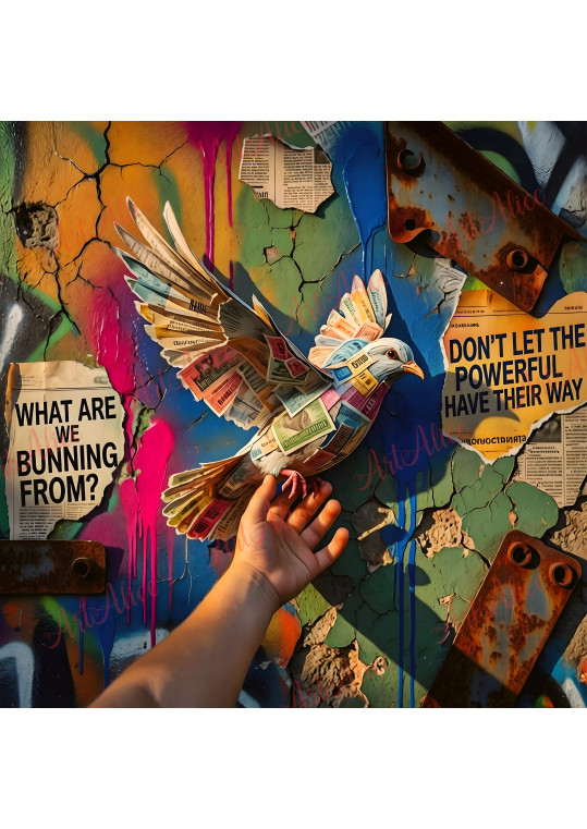 Dove of Defiance: "Do Not Let the Powerful Have Their Way" – Europe's Viral Graffiti!